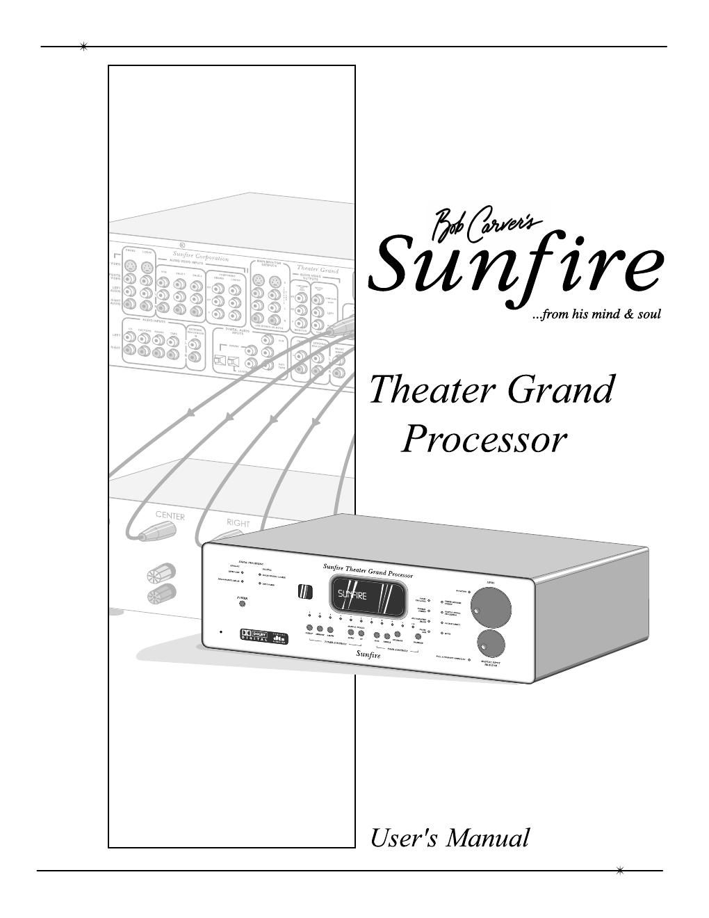 sunfire theater grand owners manual