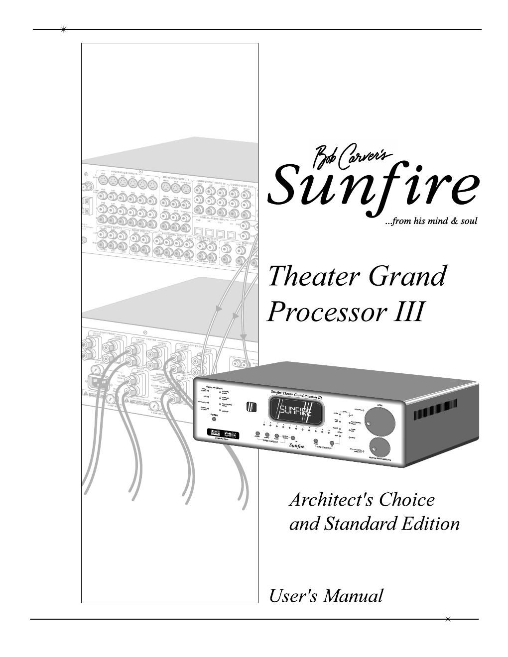sunfire theater grand processor 3 owners manual