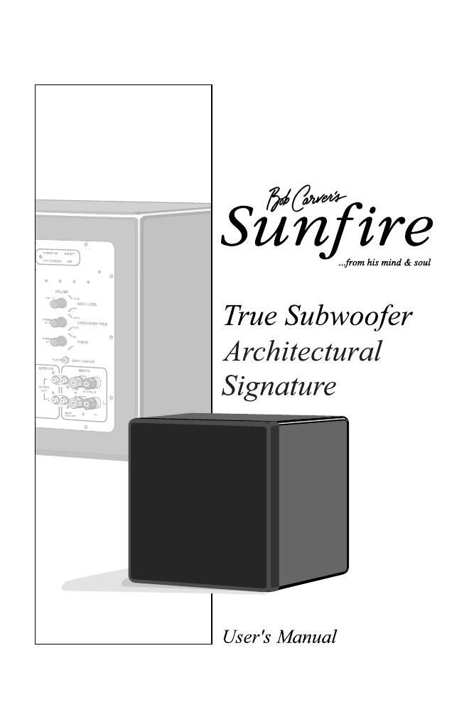 sunfire true subwoofer architectural signature owners manual