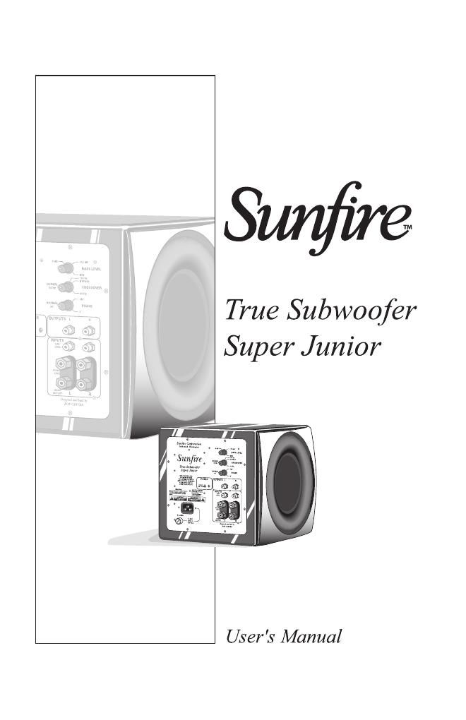 sunfire true subwoofer signature owners manual