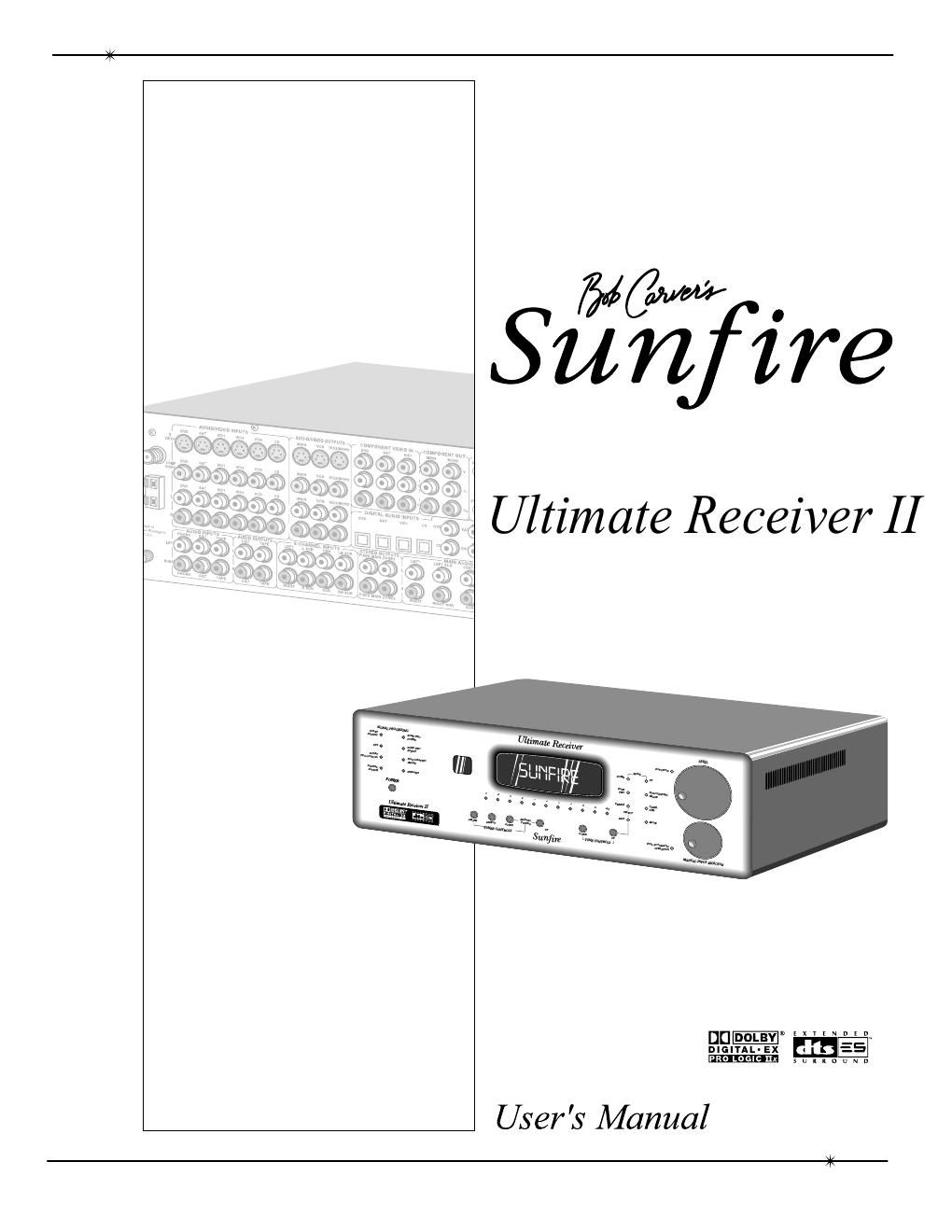 sunfire ultimate receiver 2 owners manual