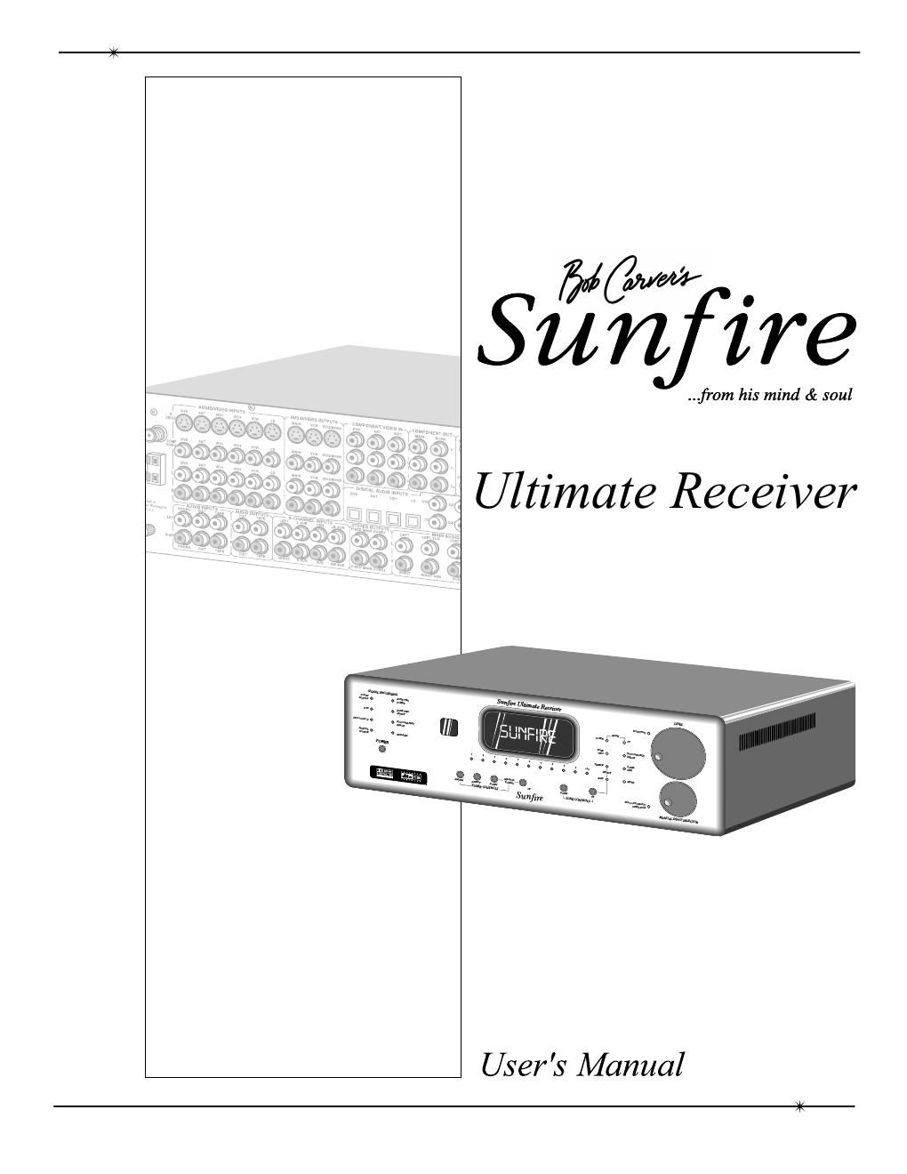 sunfire ultimate receiver owners manual