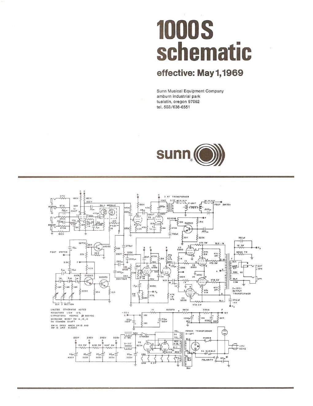 sunn 1000s schematic