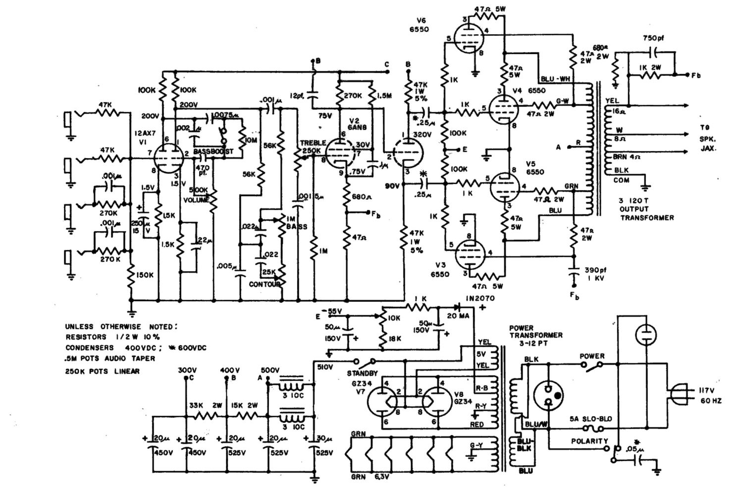 sunn 2000s schematic