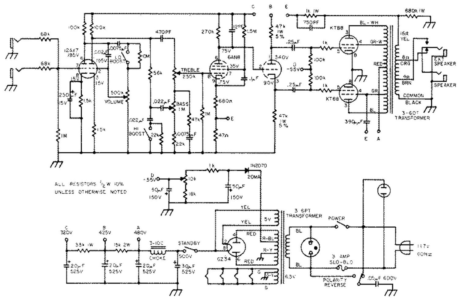 sunn 200s schematic