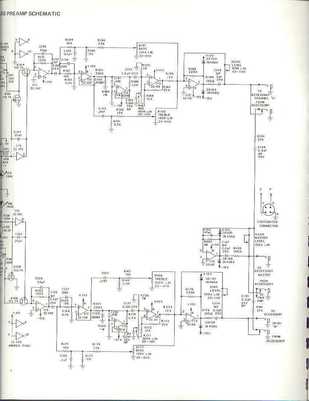 sunn beta series bass preamp 2 schematic