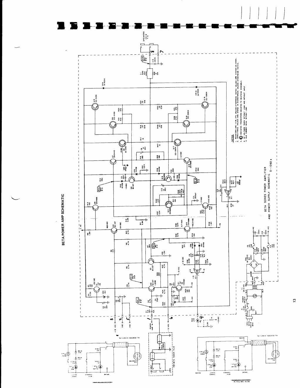 sunn beta series power amp schematic