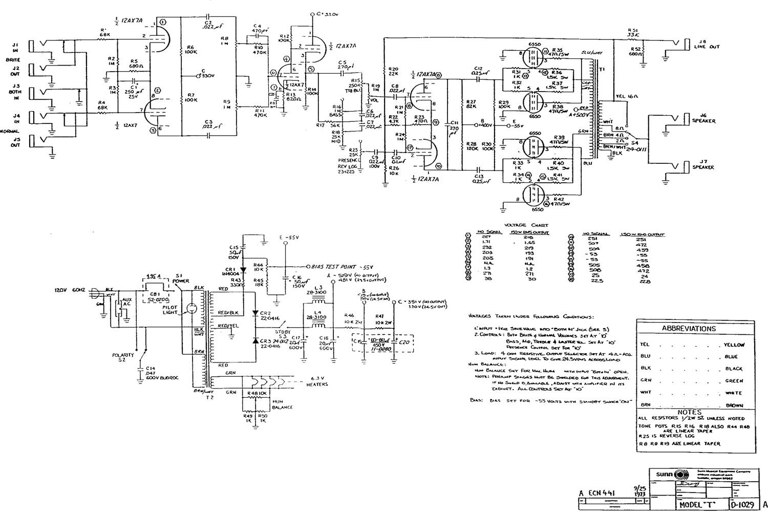 sunn model t 1973 schematic