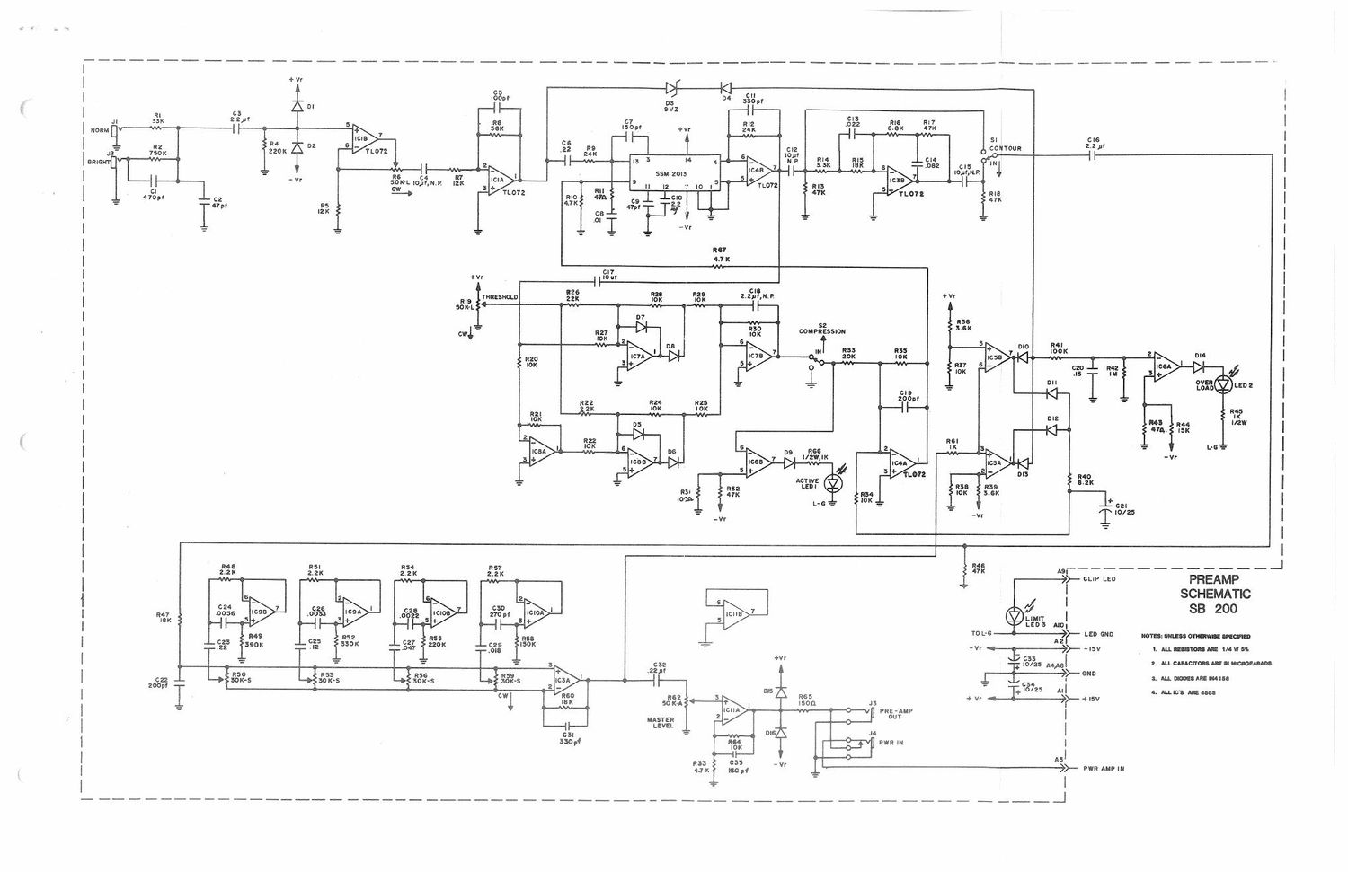 sunn sb 200 preamp schematic