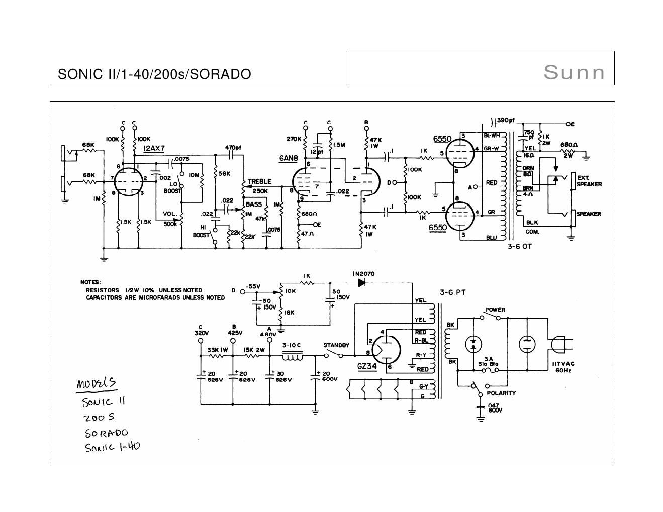 sunn sonic ii 200s schematic