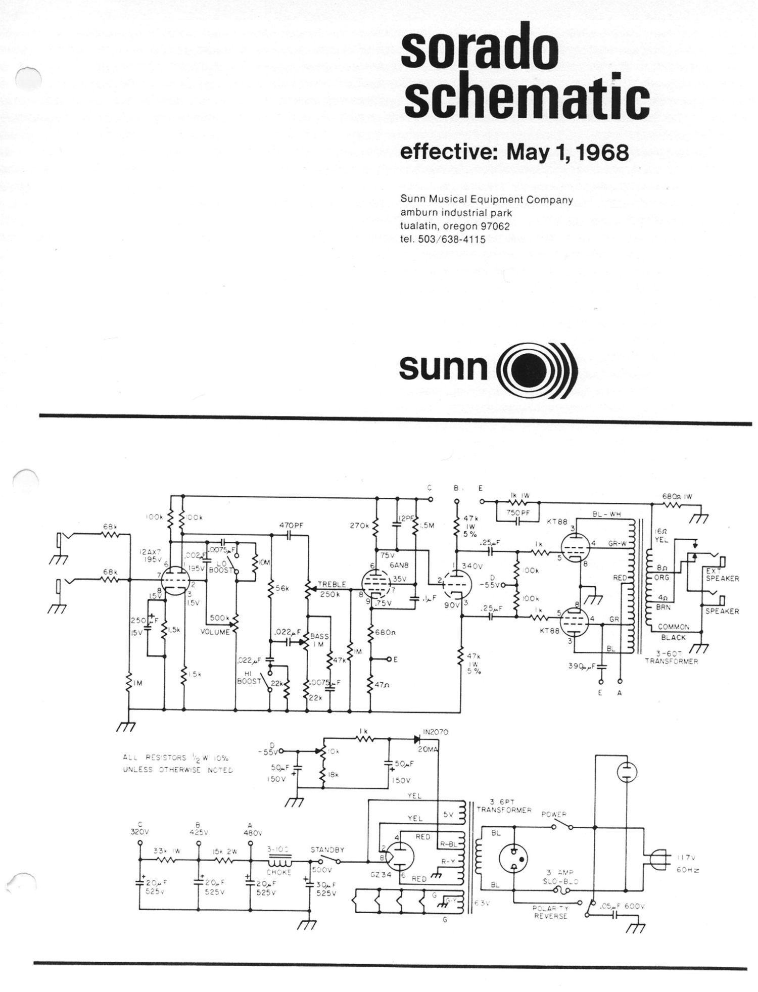 sunn sorado schematic