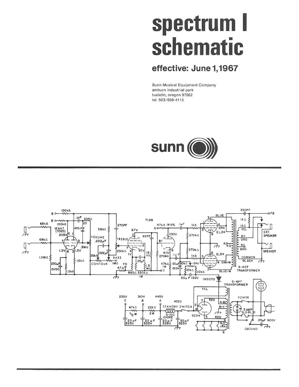 sunn spectrum i schematic