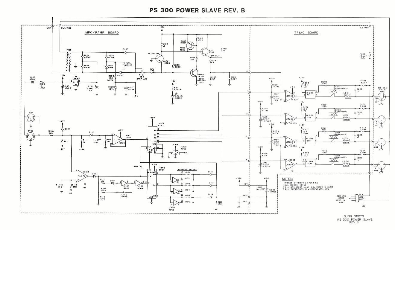 sunn spots ps 300 power slave schematic