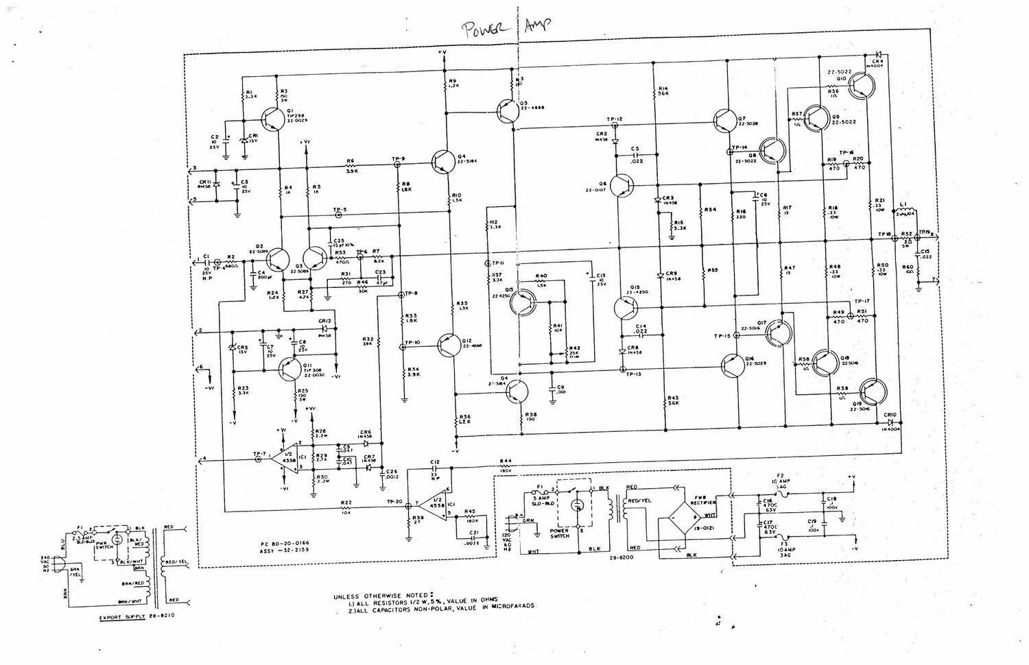 sunn sr series power amp schematic