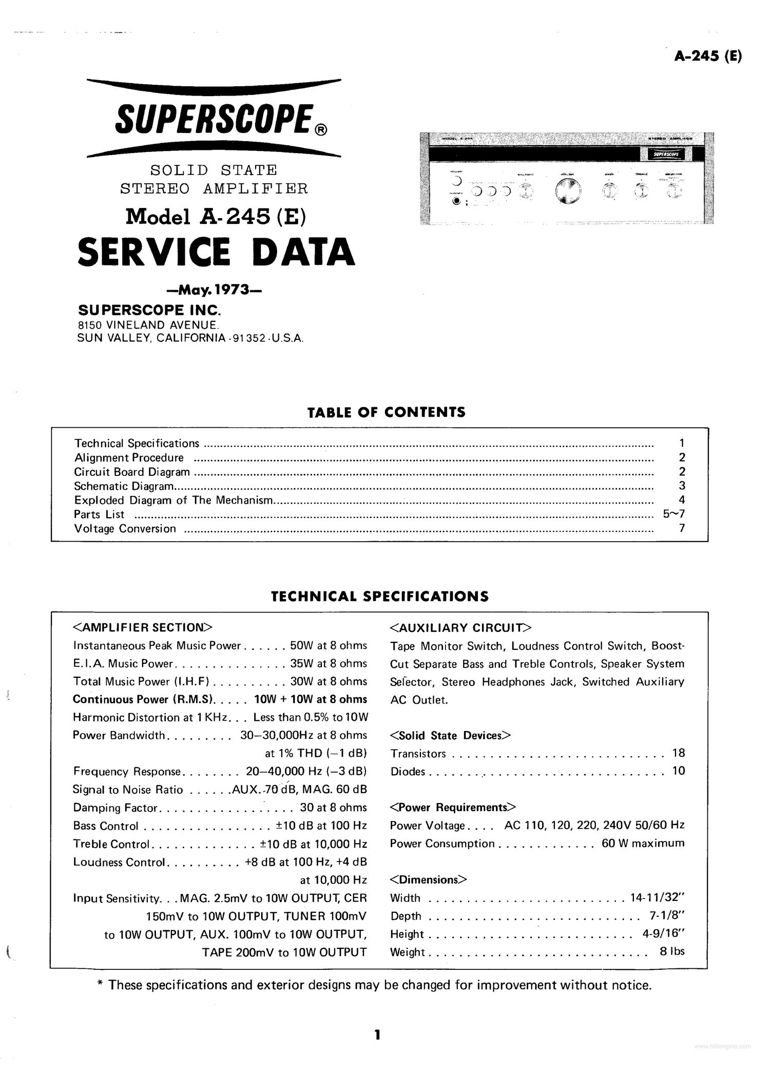 Superscope A 245 SM incomplete