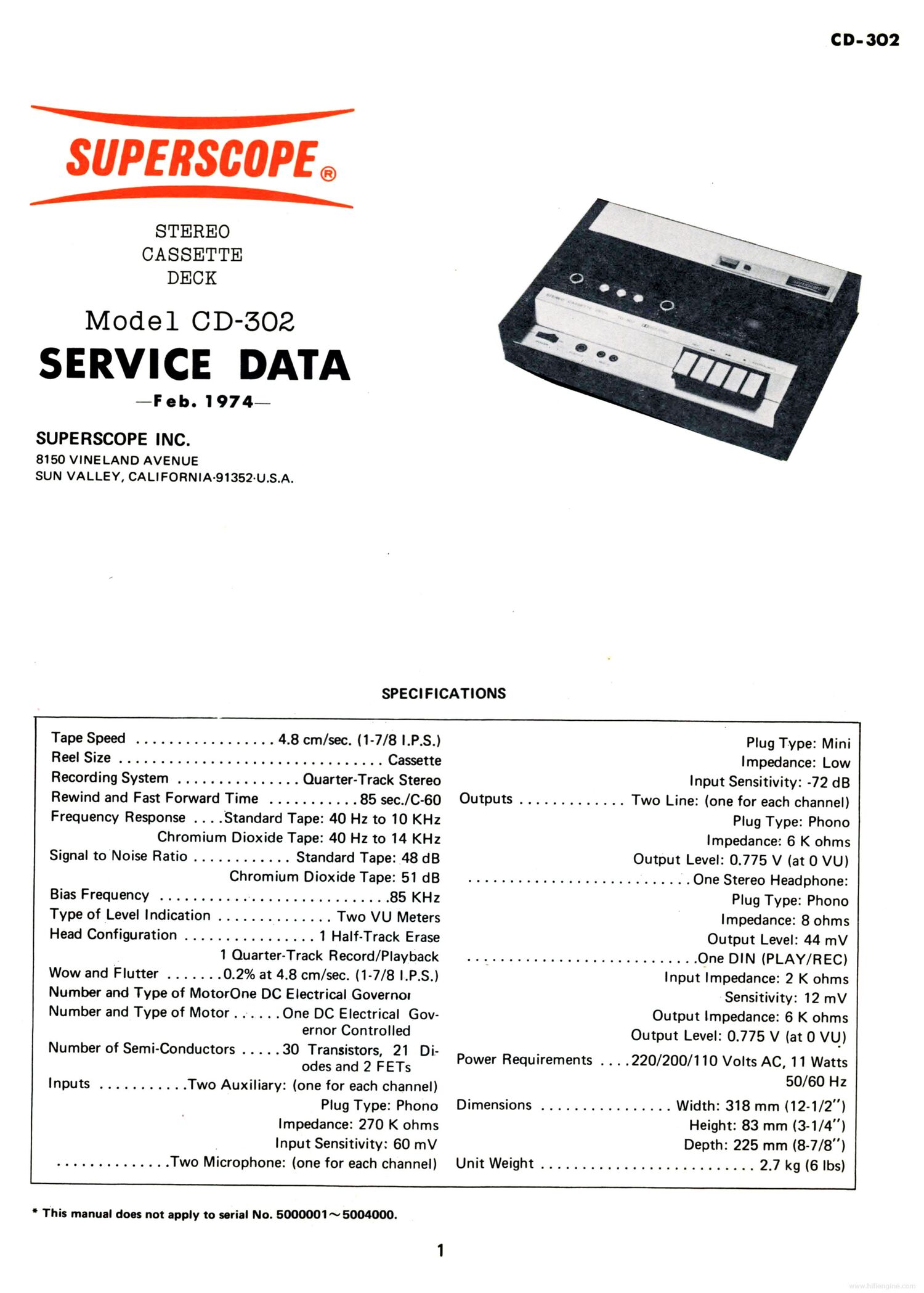 Superscope CD 302 SM en
