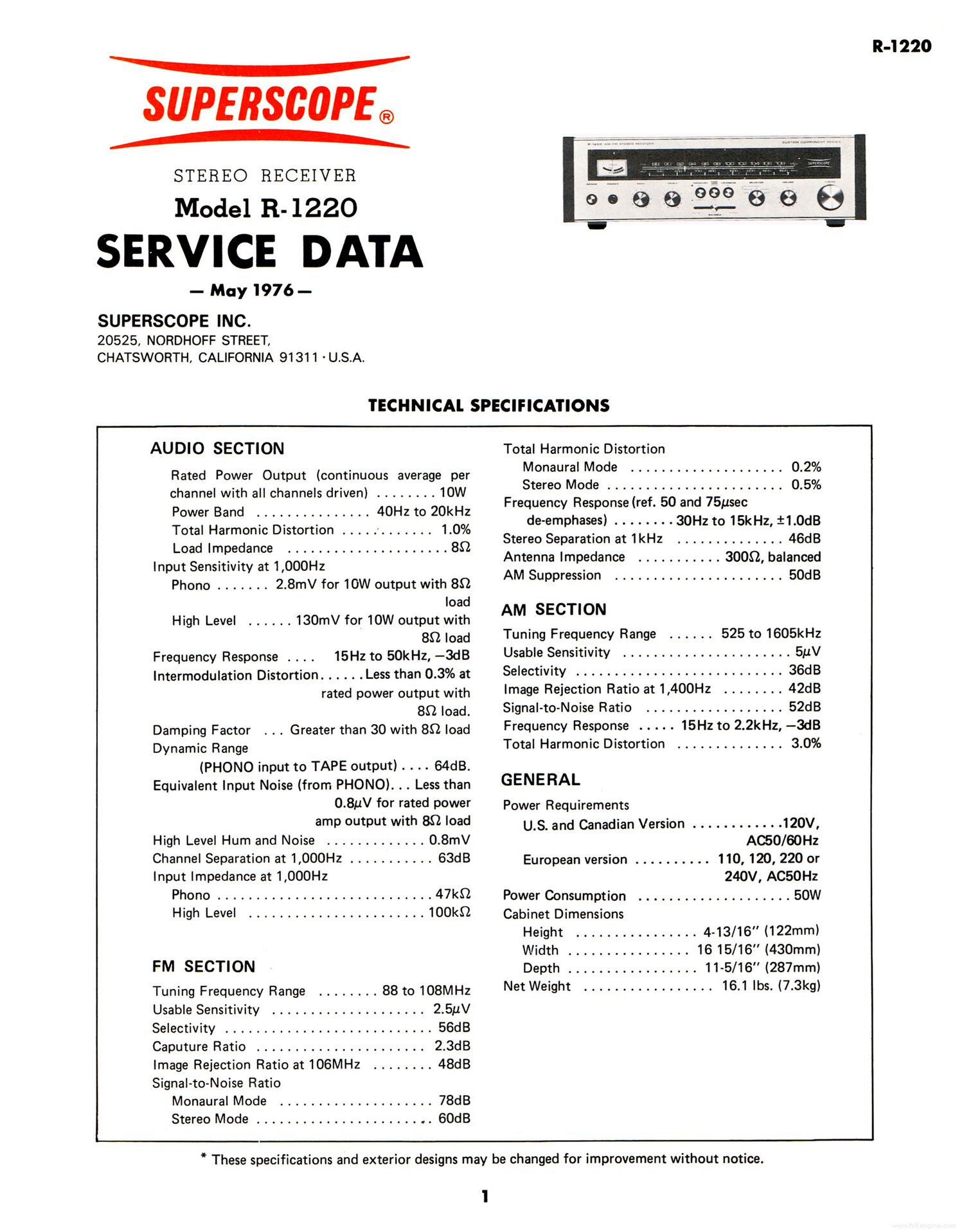 Superscope R 1220 SM