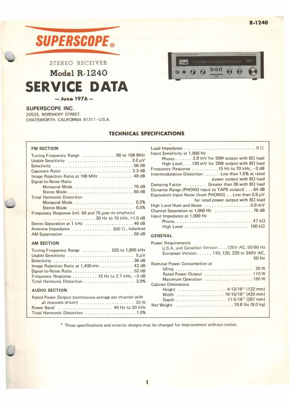 Superscope R 1240 SM