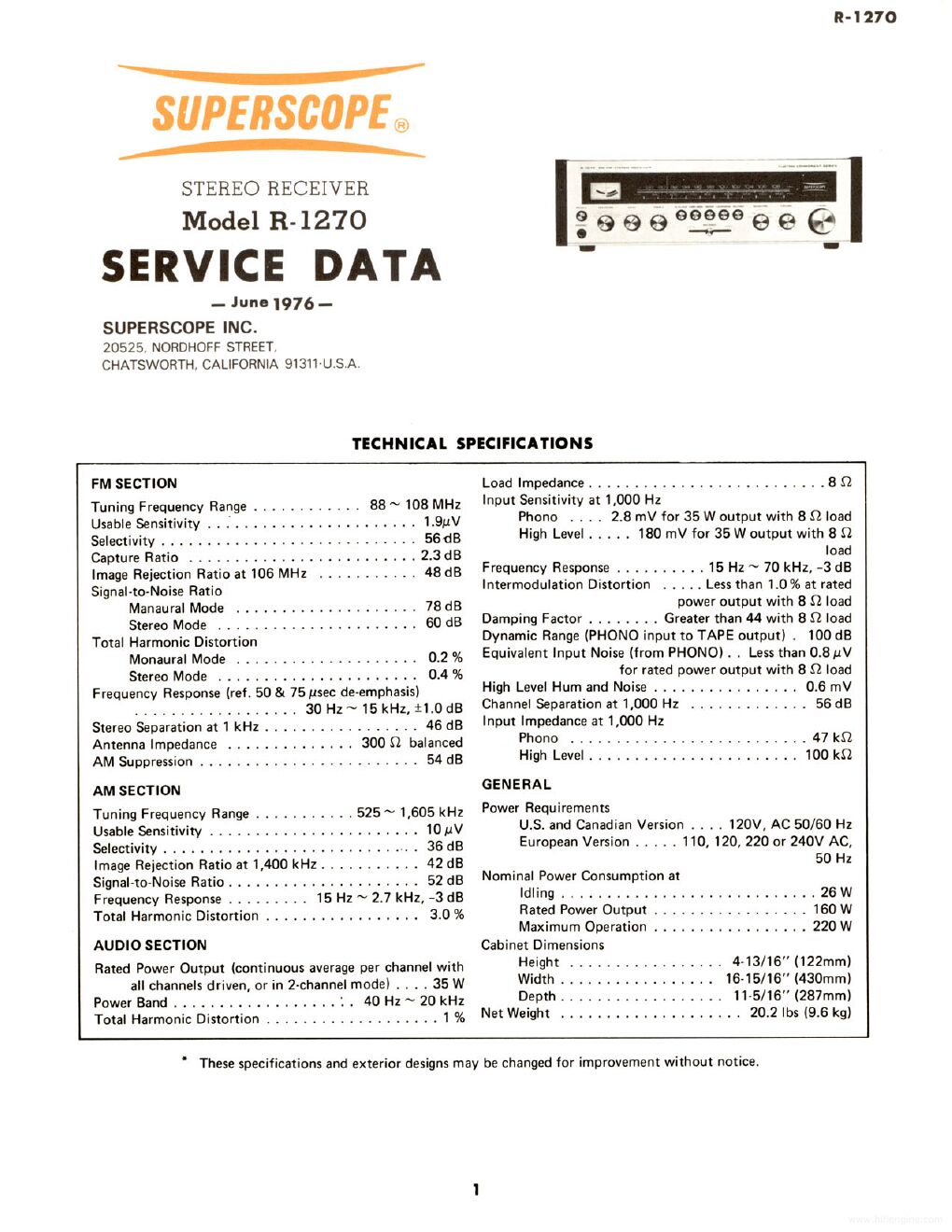 Superscope R 1270 SM