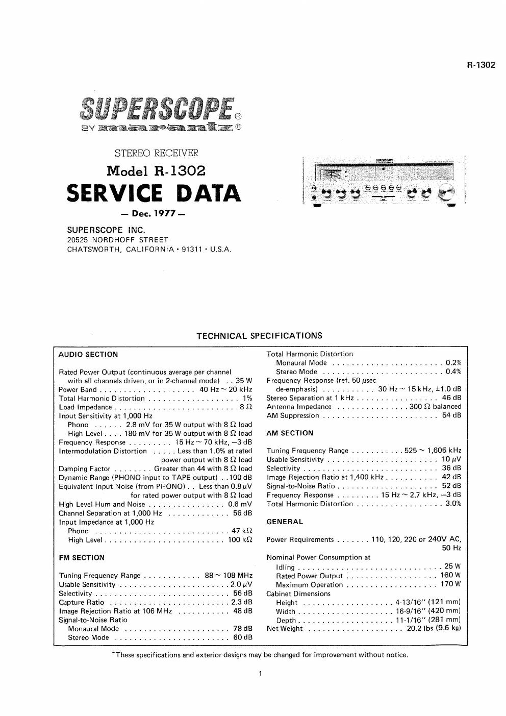 Superscope R 1302 SM