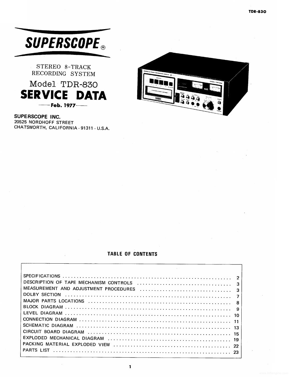 Superscope TDR 830 SM