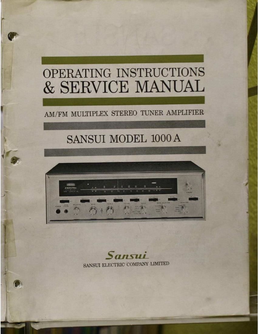 Sansui 1000A Owners Manual