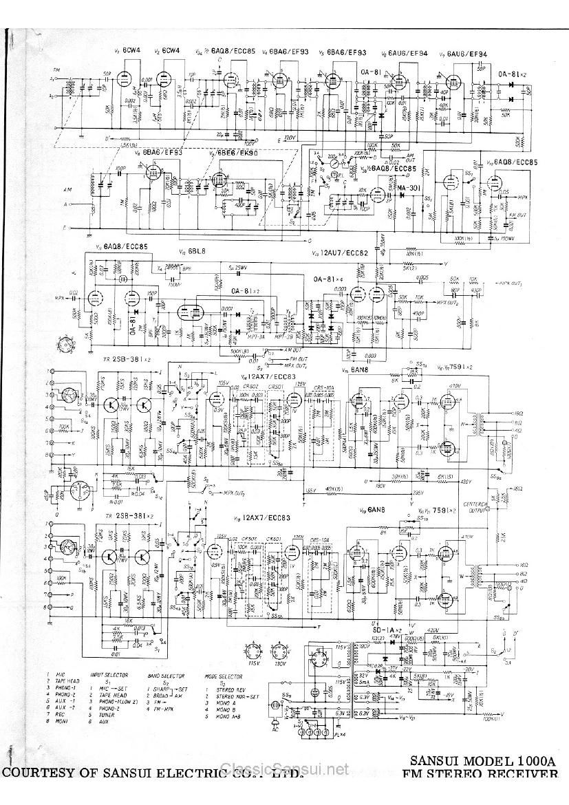 Sansui 1000A Schematic