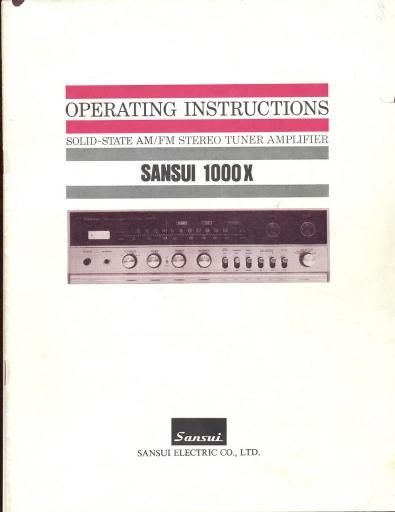 Sansui 1000X Owners Manual