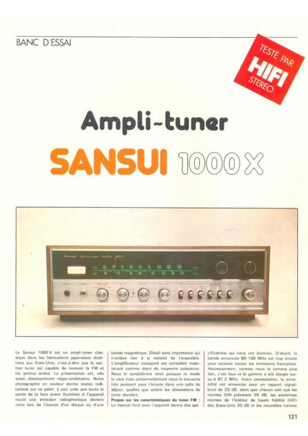 Sansui 1000X Test