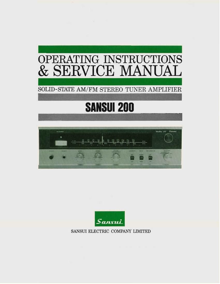 Sansui 200 Owners Manual