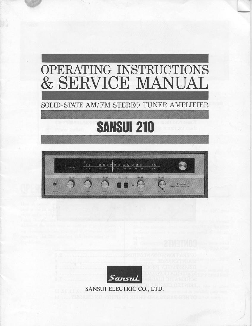 Sansui 210 Owners Manual