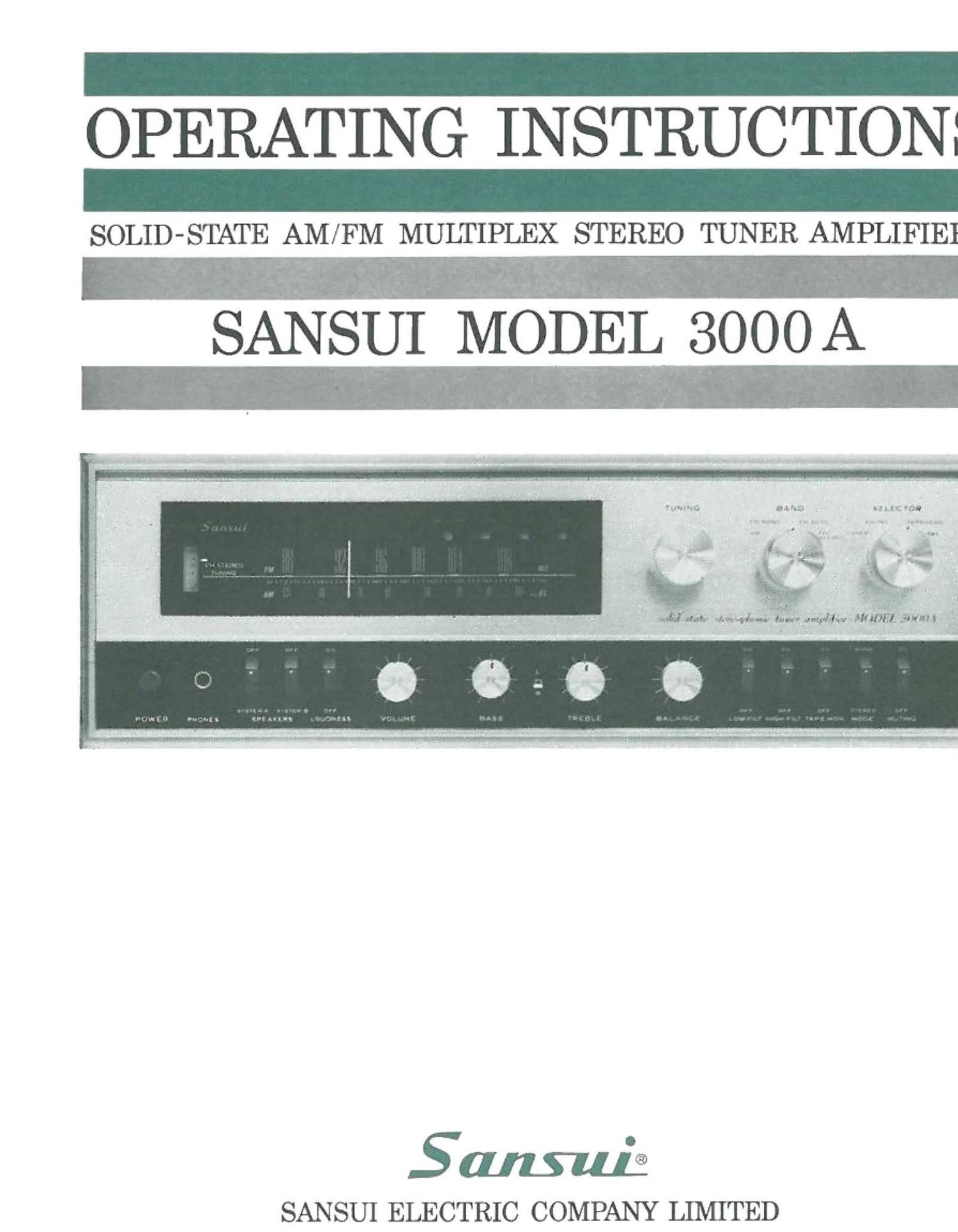 Sansui 3000 A Owners Manual