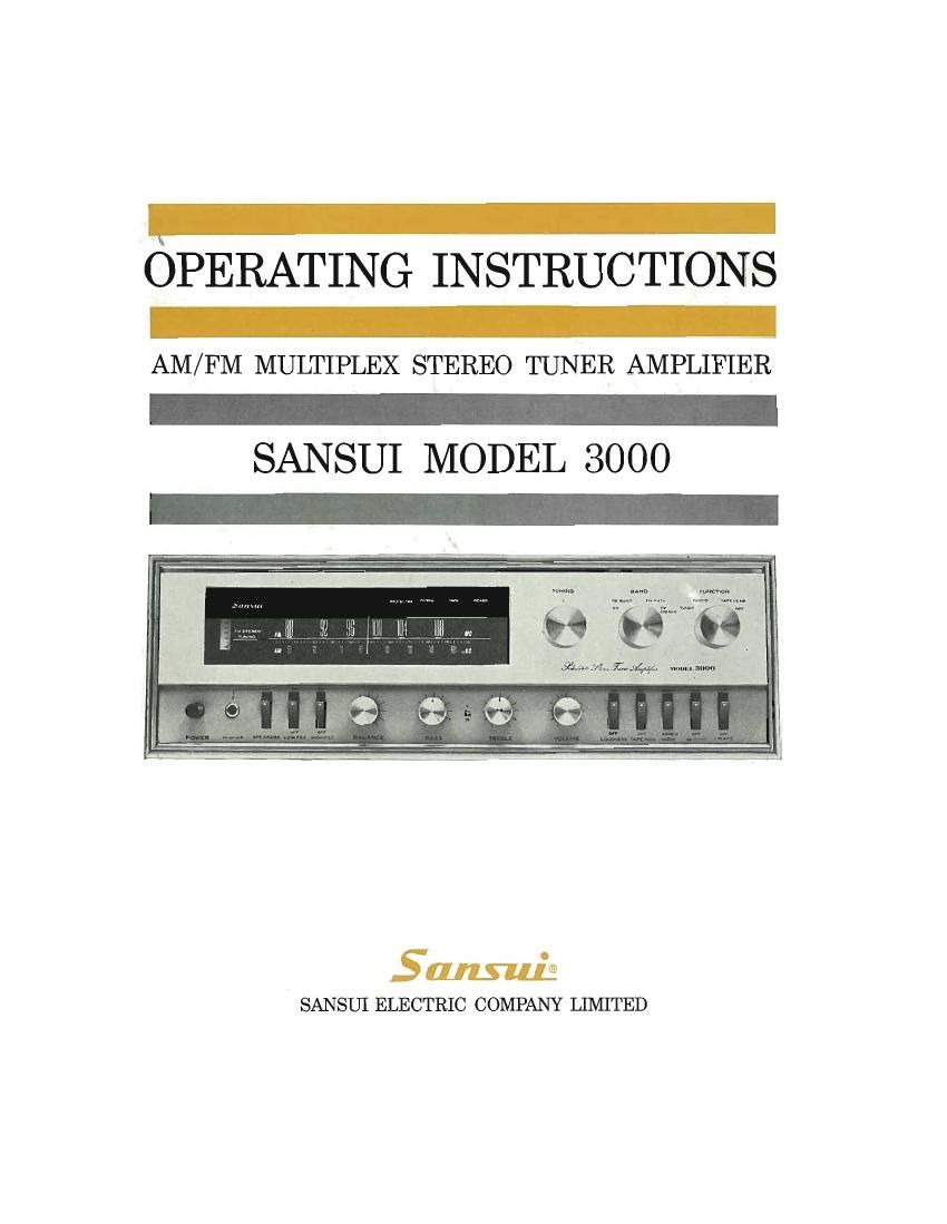 Sansui 3000 Owners Manual