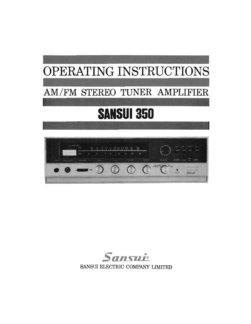 Sansui 350 Owners Manual