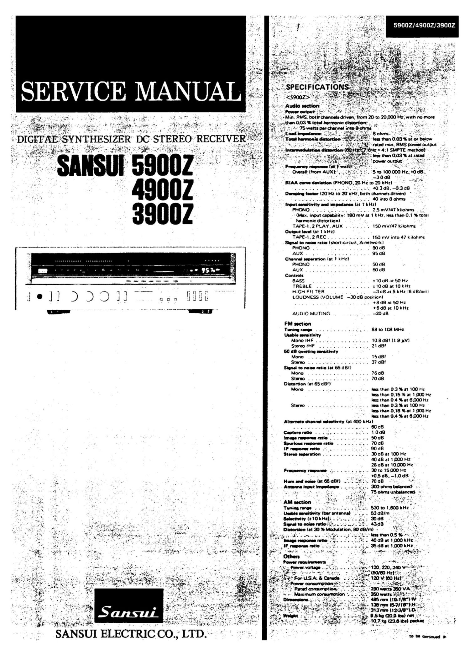 Sansui 3900 Z Service Manual