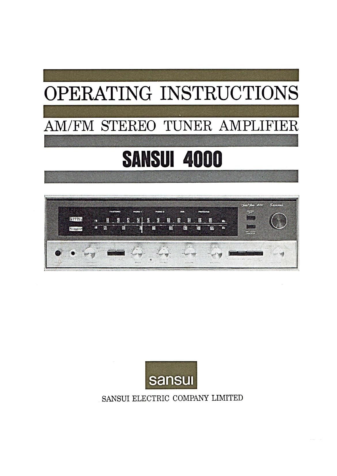 Sansui 4000 Owners Manual