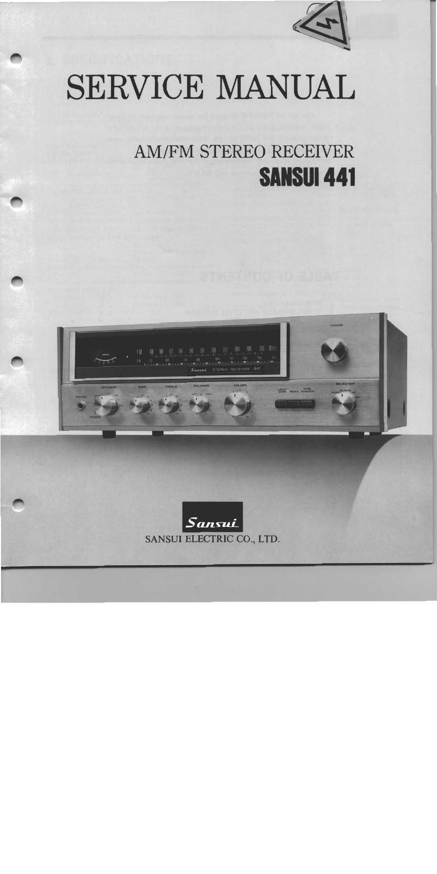 Sansui 441 Service Manual