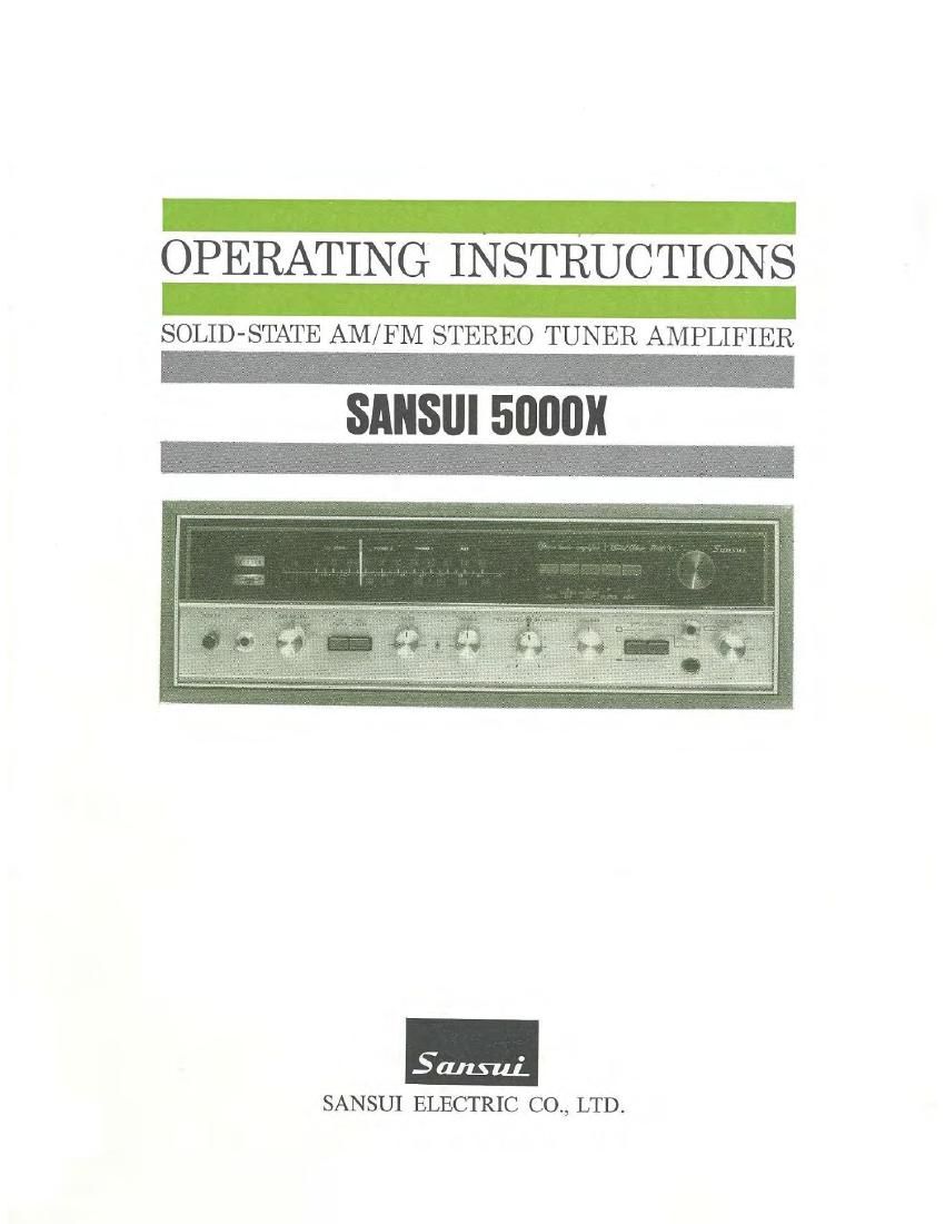 Sansui 5000 X Owners Manual