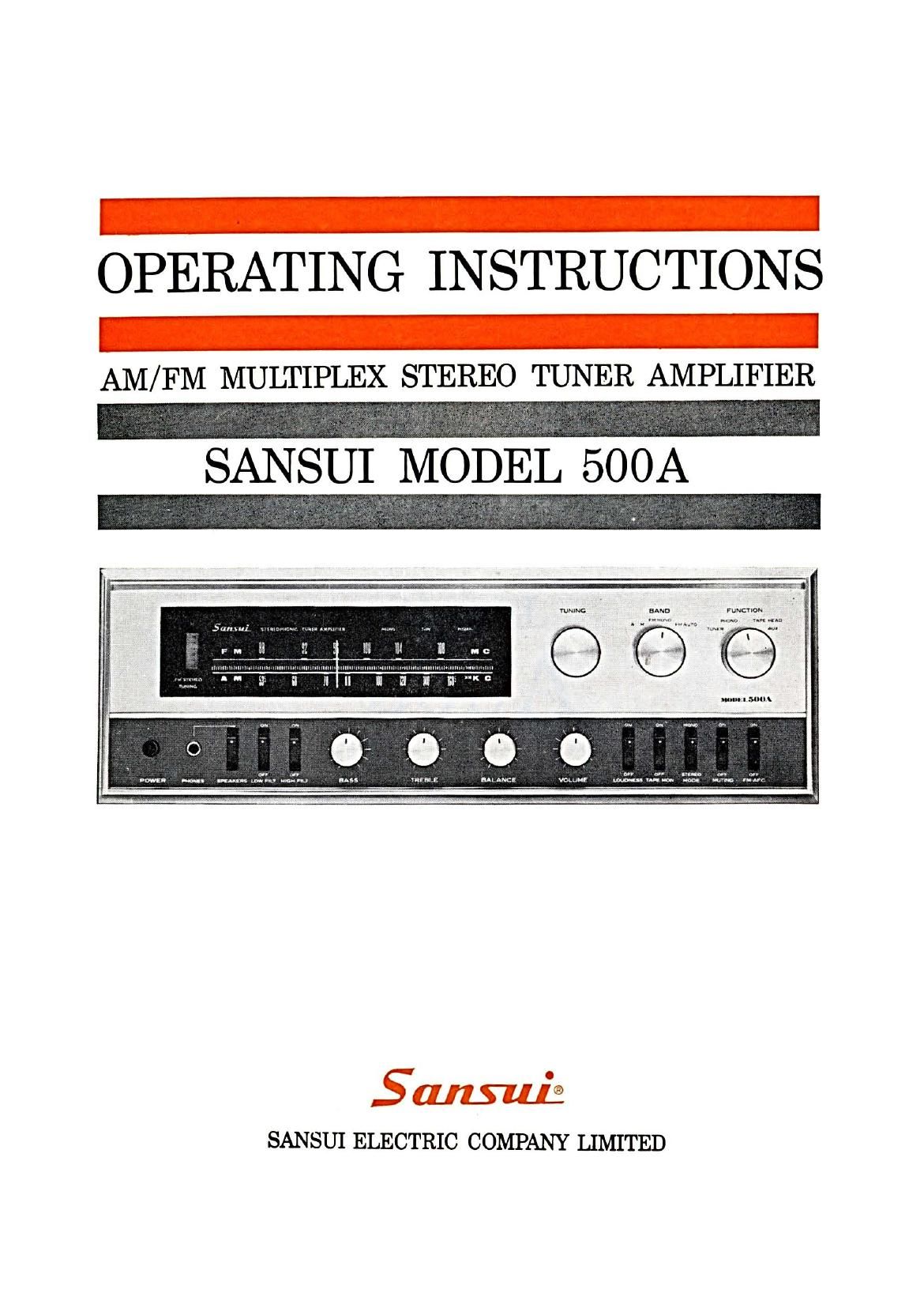 Sansui 500A Owners Manual