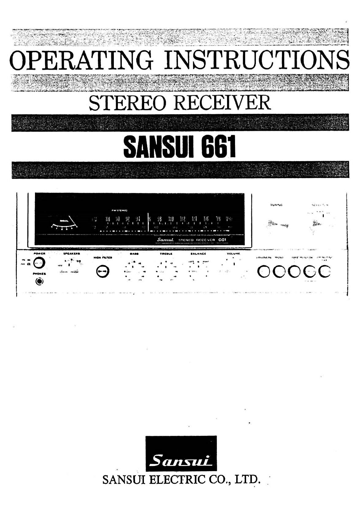 Sansui 661 Owners Manual