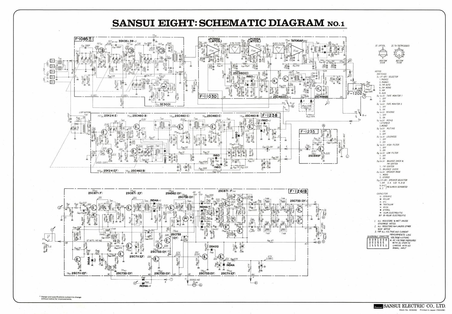 Sansui 8 Schematic Diagram 1