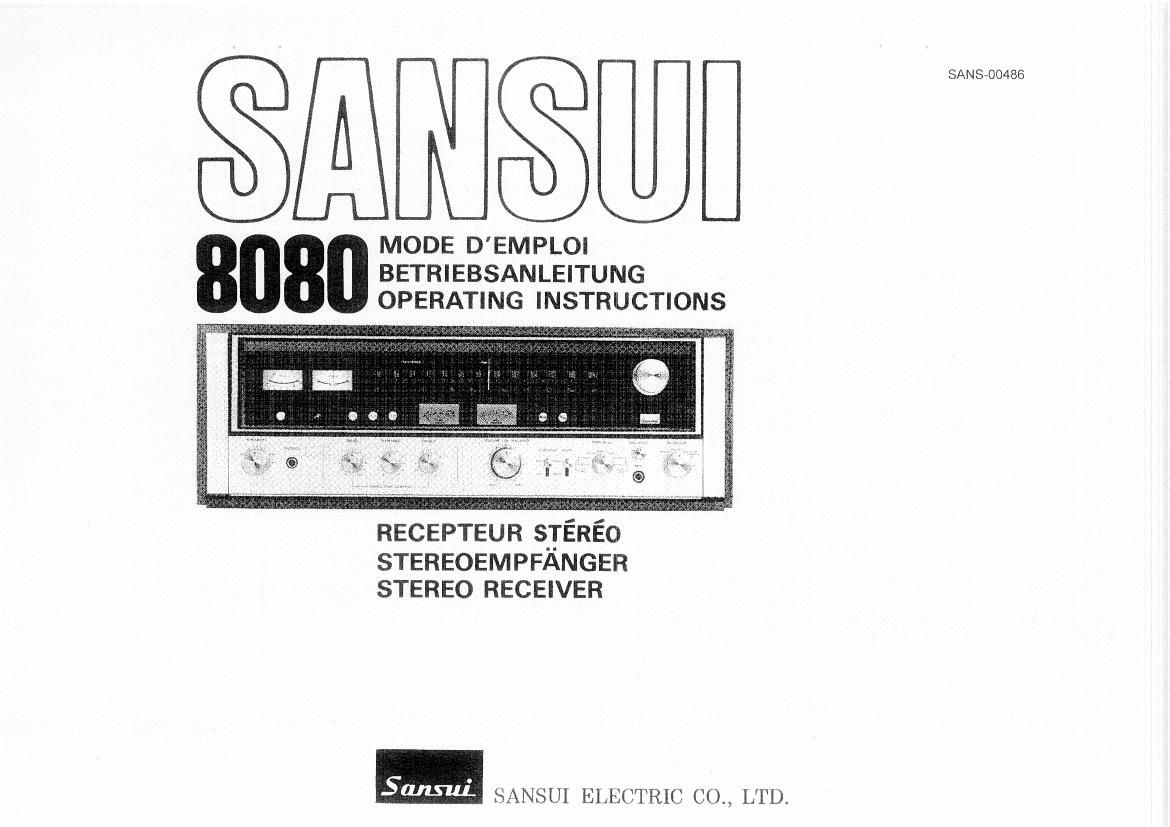 Sansui 8080 Owners Manual
