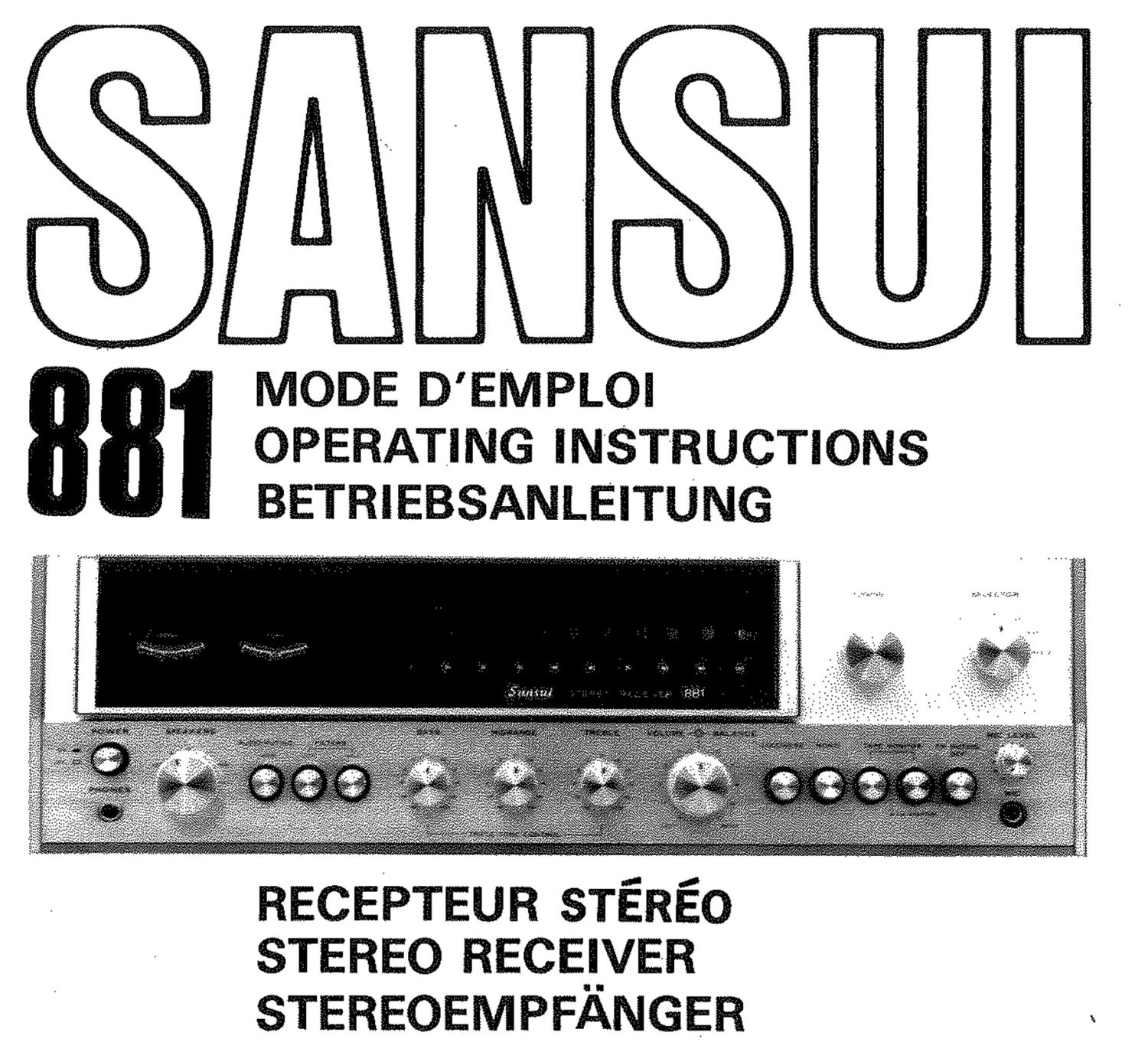 Sansui 881 Owners Manual