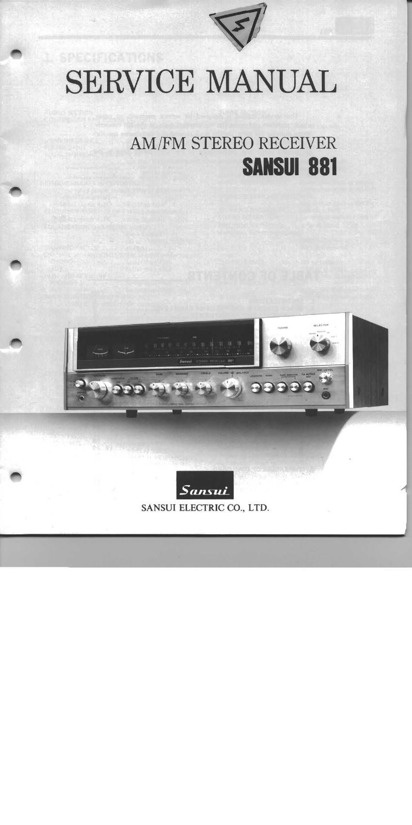 Sansui 881 Service Manual