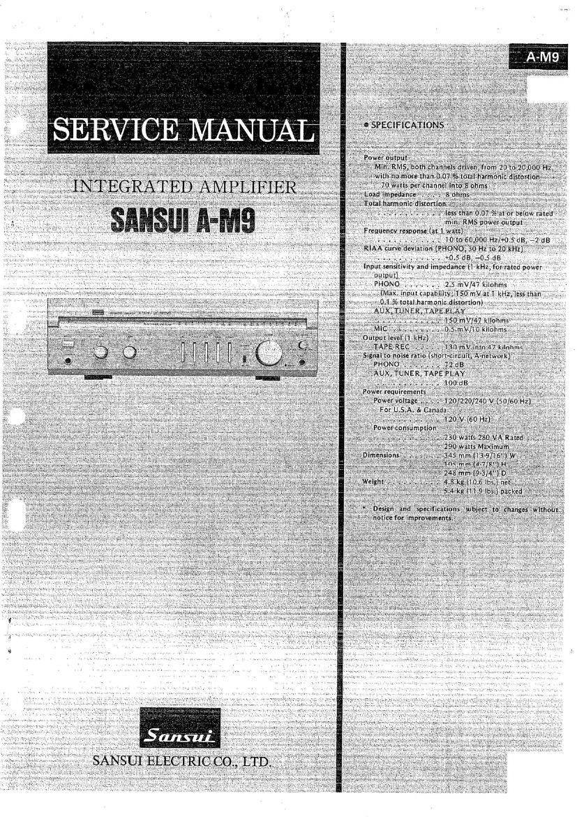 Sansui A M9 Service Manual
