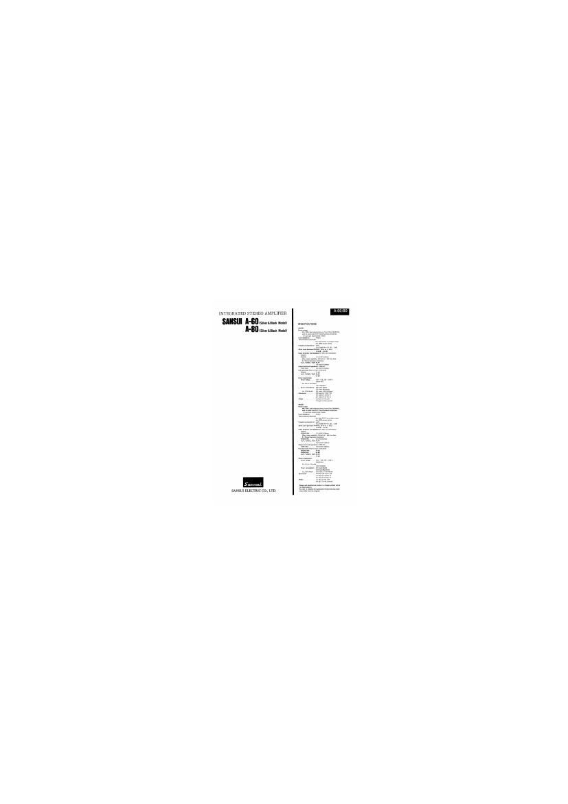 Sansui A60 A80 Schematic