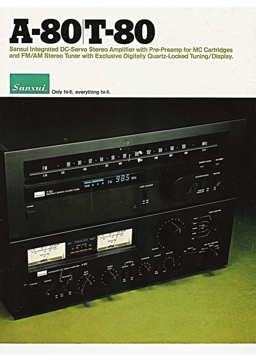 Sansui A80 T80 Brochure