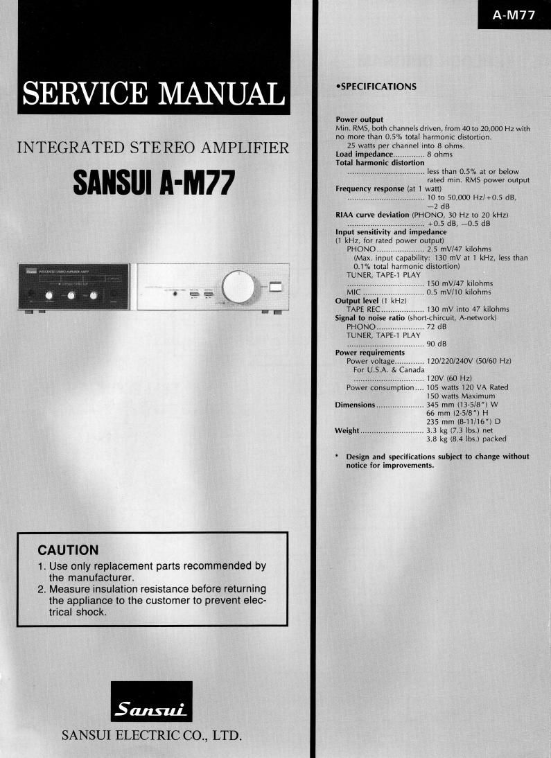 Sansui AM 77 Service Manual