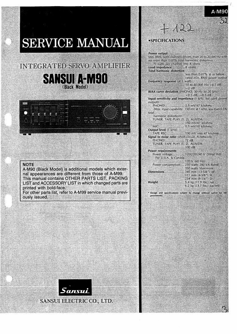 Sansui AM 90 Service Manual