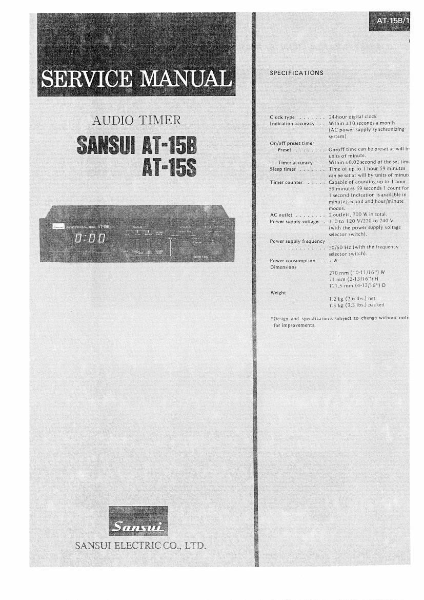 Sansui AT 15 B Service Manual